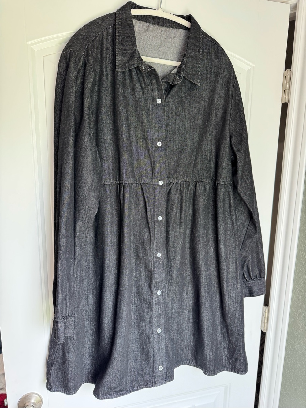 Grapent Black Denim Babydoll Shirt Dress XXL NWOT